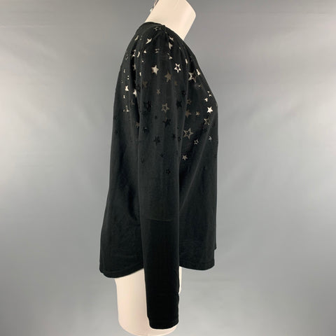 SCOTCH AND SODA Size M Black Viscose Polyester Stars T-Shirt