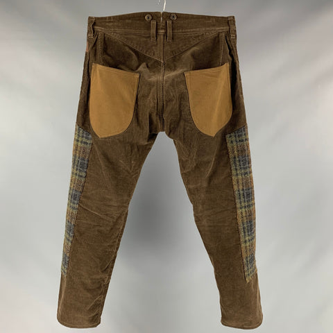 JUNYA WATANABE COMME DES GARCON MAN Size S Brown Olive Plaid Cotton Blend Button Fly Casual Pants