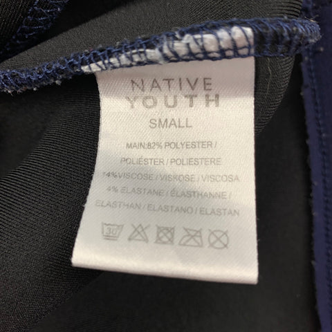 NATIVE YOUTH Size S Navy Polyester Blend Crew-Neck Pullover