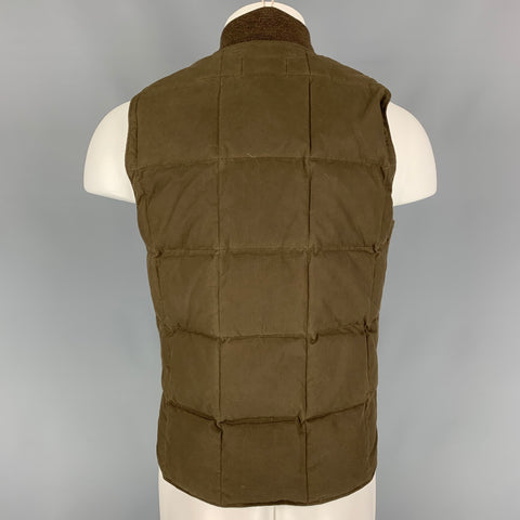 RRL by RALPH LAUREN Size S Brown Quilted Cotton Zip Up Vest