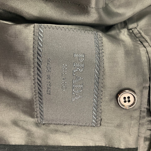 PRADA Size 42 Black Corduroy Cotton Notch Lapel Sport Coat