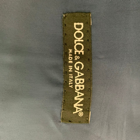 DOLCE & GABBANA Size 46 Solid Wool &  Mohair Buttoned Blue Vest