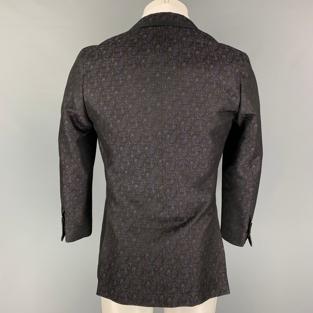 CAMOSHITA pour UNITED ARROWS Taille 42 Marron Marine Or Paisley Jacquard Sport Coat