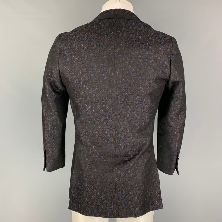 CAMOSHITA pour UNITED ARROWS Taille 42 Marron Marine Or Paisley Jacquard Sport Coat