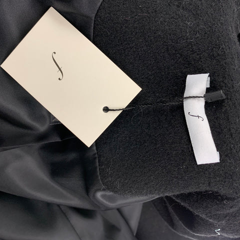 F Size S Black Wool Polyester Single Breasted Coat