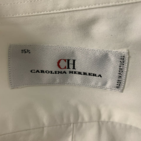 CH by CAROLINA HERRERA Size M White Solid Cotton French Cuff  Long Sleeve Shirt