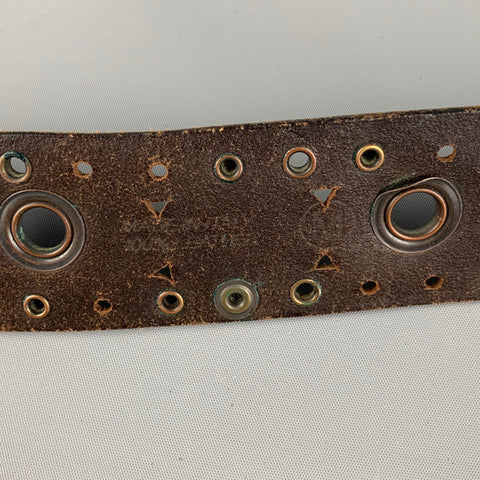DSQUARED2 Size M Brown Perforated Leather Belt