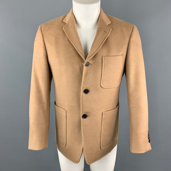 BLACK FLEECE Size 38 Tan Camel Hair Notch Lapel Sport Coat