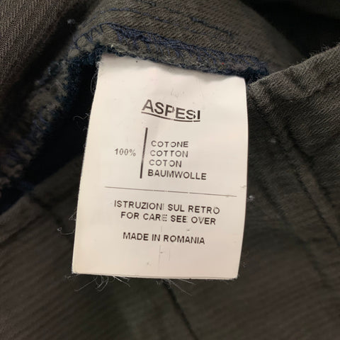 ASPESI Talla 34 Pantalones casuales con cremallera y algodón azul marino