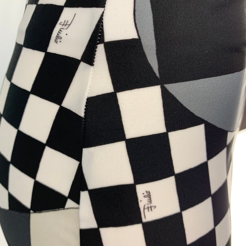 EMILIO PUCCI Taille XS Jupe crayon à carreaux Eastane en polyamide noir blanc