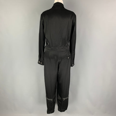 POLO by RALPH LAUREN Size 8 Black Triacetate Blend Long Sleeve Jumpsuit
