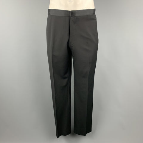 PRADA Size 46 Virgin Wool Mohair Blend Satin Peak Lapel Tuxedo