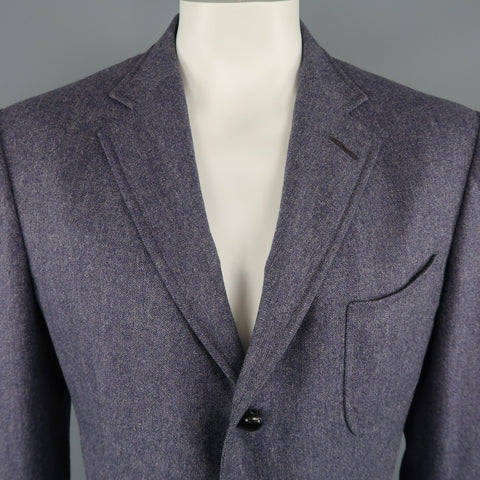 TOM FORD 46 Long Light Purple Herringbone Wool / Cashmere Notch Lapel Sport Coat