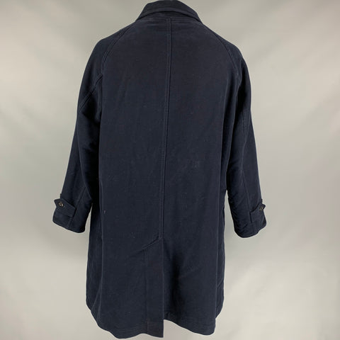 45rpm Size XL Navy Moleskin Cotton Notch Lapel Coat