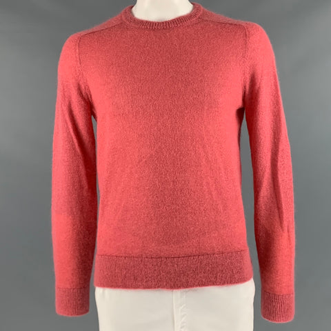 TODD ​​SNYDER Taille L Pull à col rond en tricot orange mélangé de mohair