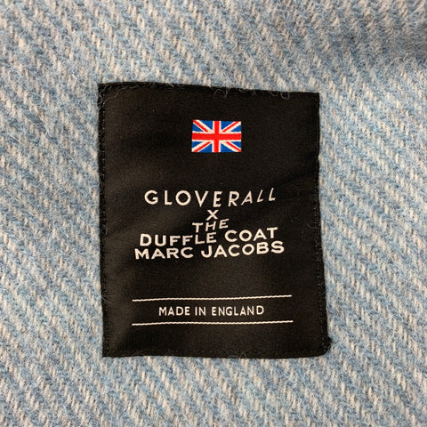 MARC JACOBS x GLOVERBALL Size XL Light Blue Wool Toggle Closure Duffle Coat