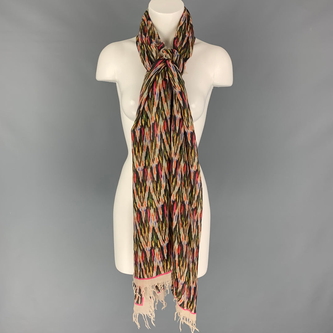 ISABEL MARANT Multi-Color Abstract Modal Cashmere Scarf