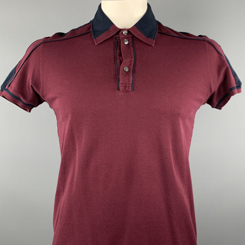 D&G by DOLCE & GABBANA Size L Burgundy Pique Polo