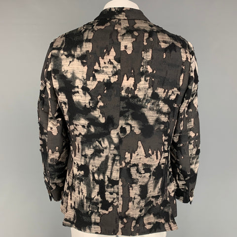 PAUL SMITH Size 44 Regular Black Grey Burn Out Wool Blend Sport Coat