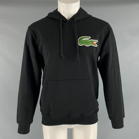 COMME des GARCONS Size M Black Green Logo Cotton Hoodie Sweatshirt