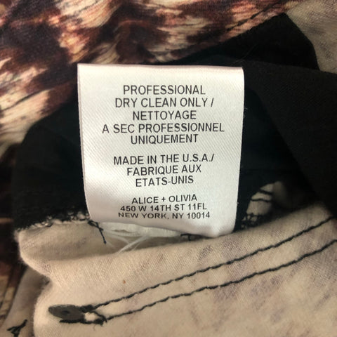ALICE + OLIVIA Size 2 Beige &  Brown Cotton Blend Marbled Jeans