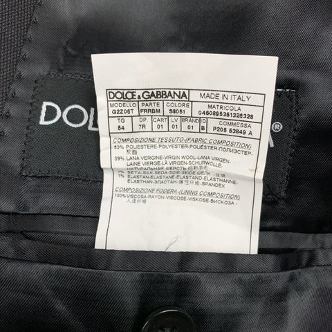 DOLCE &amp; GABBANA Taille 44 Manteau de sport en mélange de polyester à fines rayures noir et gris régulier