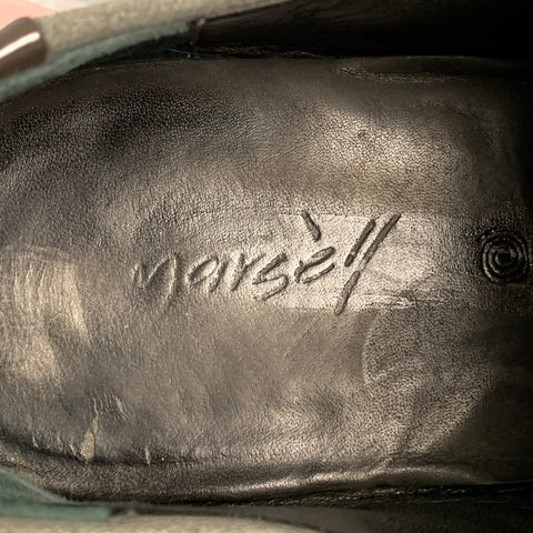 MARSELL Talla 7 Zapatos planos con cordones de charol de ante color topo