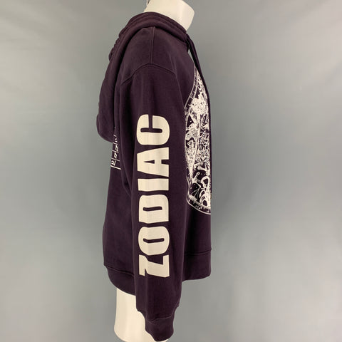 DRIES VAN NOTEN Size S Purple Mauve Zodiac Graphic Cotton Oversized Sweatshirt