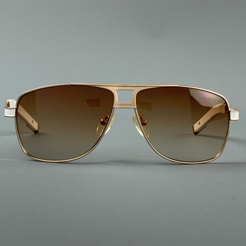 SKUNK FUNK Go South Sailing White & Gold Metal Sunglasses