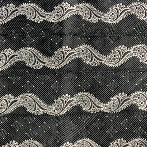 Vintage GIANNI VERSACE Size S Black & Silver Jacquard Silk Cummerbund