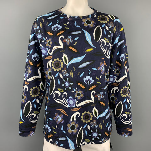 FENDI S/S 2017 Size XXL Multi-Color Abstract Cotton / Polyamide Long Sleeve Sweatshirt