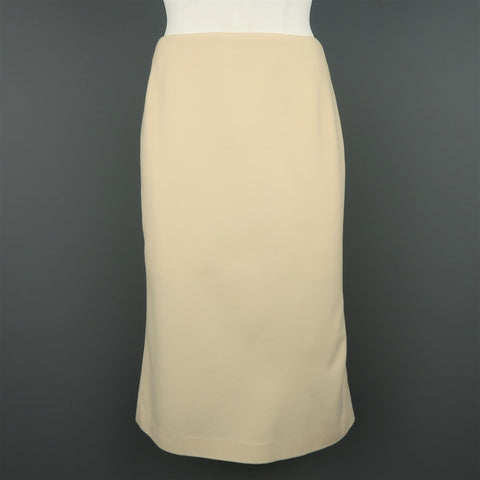 RALPH LAUREN Size 8 Cream Wool / Cashmere Fishtail Pencil Skirt