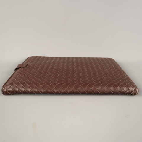 BOTTEGA VENETA Brown Intrecciato Woven Leather Ipad Tablet Case