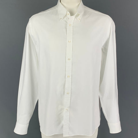 RALPH LAUREN Purple Label Size XXL White Cotton Button Down Long Sleeve Shirt
