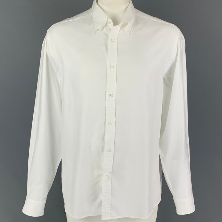 RALPH LAUREN Purple Label Size XXL White Cotton Button Down Long Sleeve Shirt