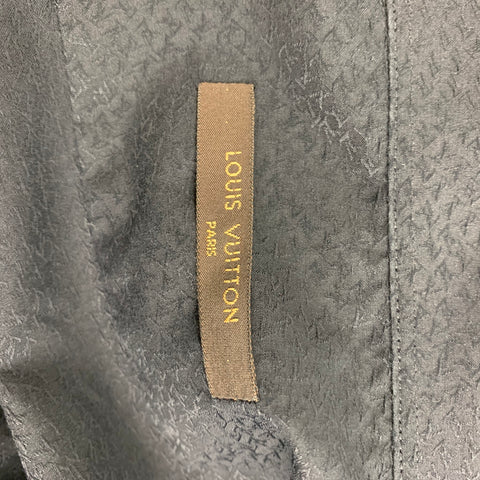 LOUIS VUITTON Size XL Black Jacquard Cotton Button Up Long Sleeve Shirt