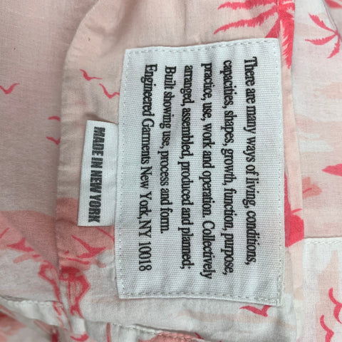 ENGINEERED GARMENTS Size M Pink White Graphic Cotton Short Sleeve Shirt