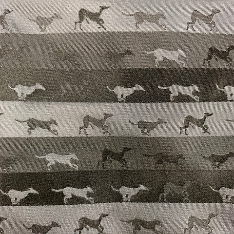 TRUSSARDI Black & Grey "Dogs" Striped Silk Tie