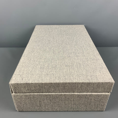 BRUNELLO CUCINELLI Grey Heather Cashmere Tie & Pocket Square Case