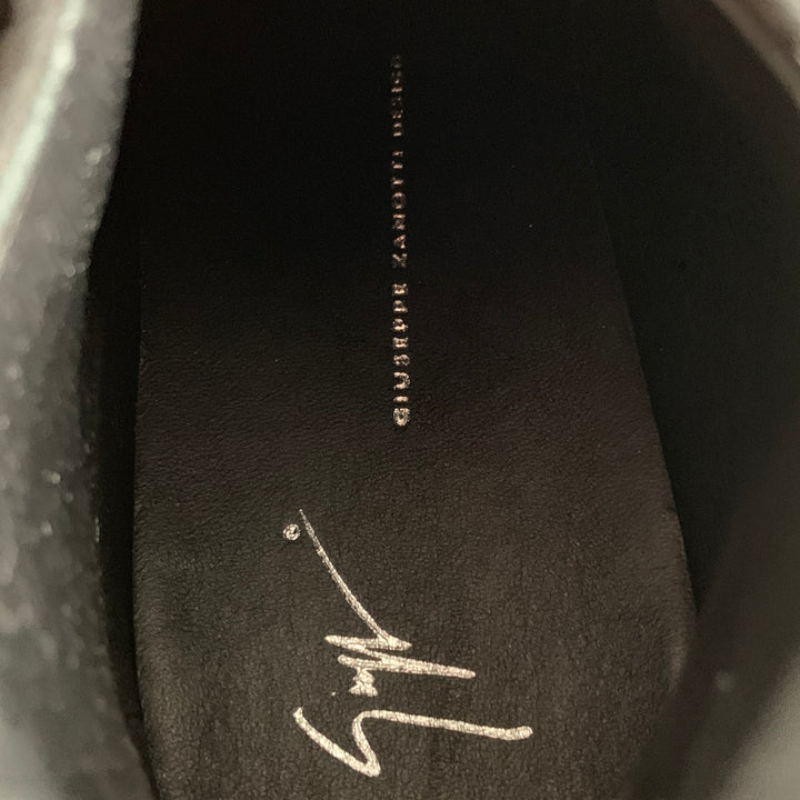 GIUSEPPE ZANOTTI Talla 12 Zapatillas altas de cuero con cuentas plateadas y negras