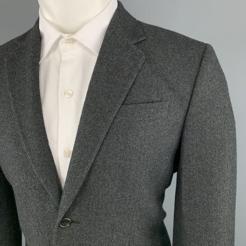 MARC JACOBS Size 38 Charcoal Textured Cashmere Notch Lapel Wide Leg Suit