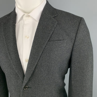 MARC JACOBS Size 38 Charcoal Textured Cashmere Notch Lapel Wide Leg Suit