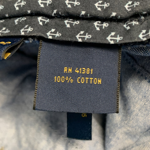 RALPH LAUREN Size 28 Navy Anchor Print Cotton Zip Fly Casual Pants