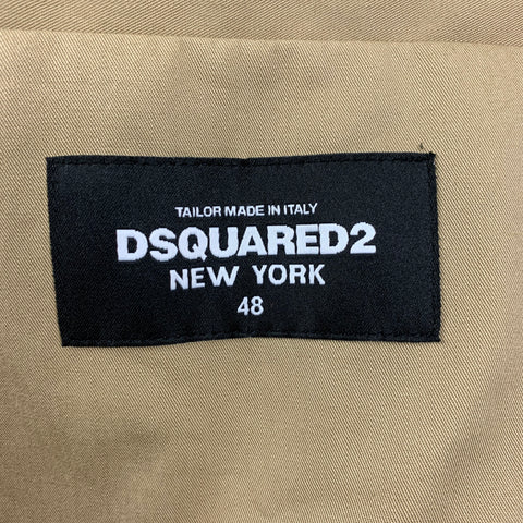 DSQUARED2 Size 38 Khaki Cotton Notch Lapel Sport Coat