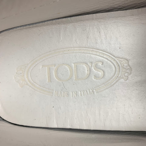 TOD'S Talla 9.5 Mocasines tipo driver de mezclilla desgastados en azul