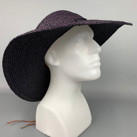 FLORA BELLA Chapeau à large bord tissé aubergine