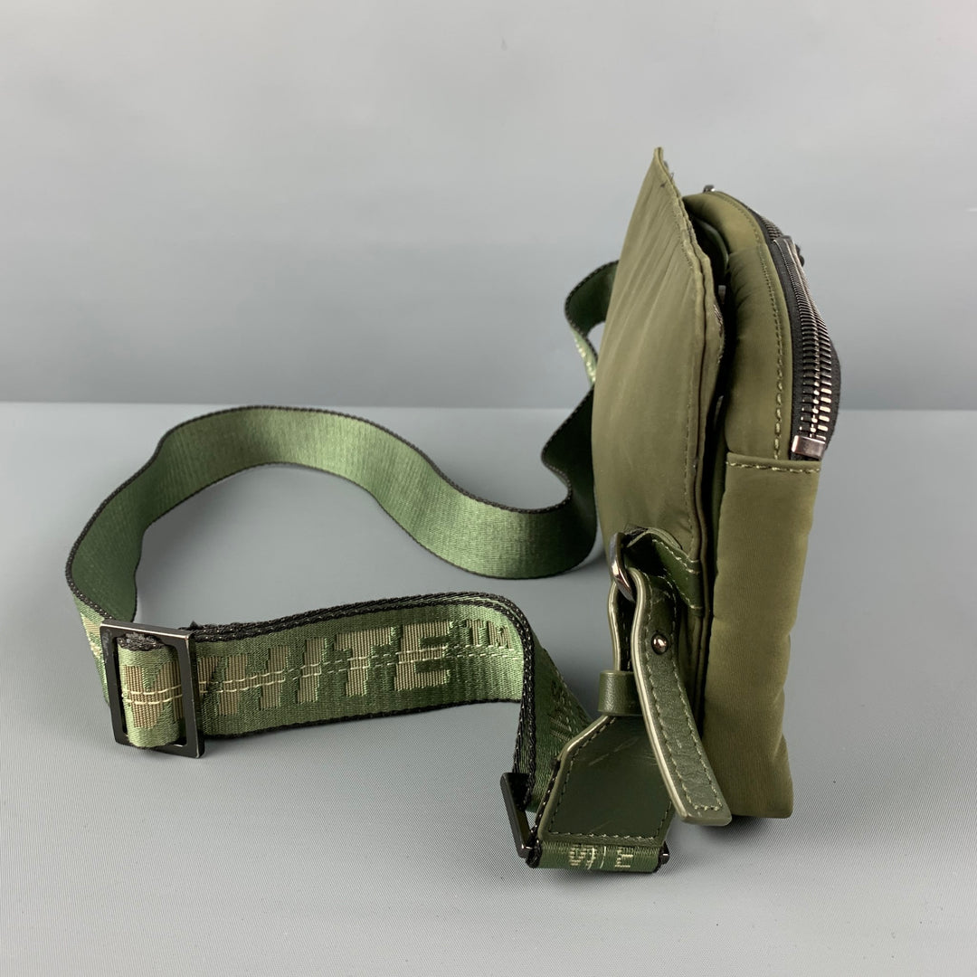 OFF-WHITE by VIRGIL ABLOH Riñonera de nailon verde oliva