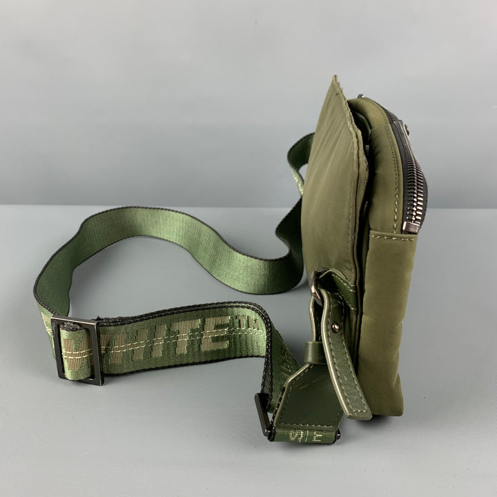 OFF-WHITE by VIRGIL ABLOH Riñonera de nailon verde oliva