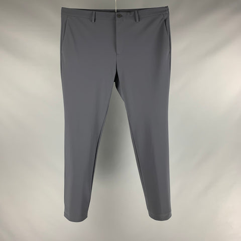 THEORY Size 40 Grey Polyamide  Elastane Flat Front Casual Pants