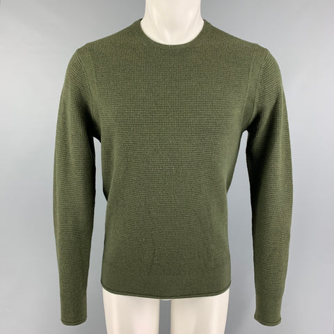 TODD SNYDER Size M Olive Merino Wool Crew-Neck Pullover